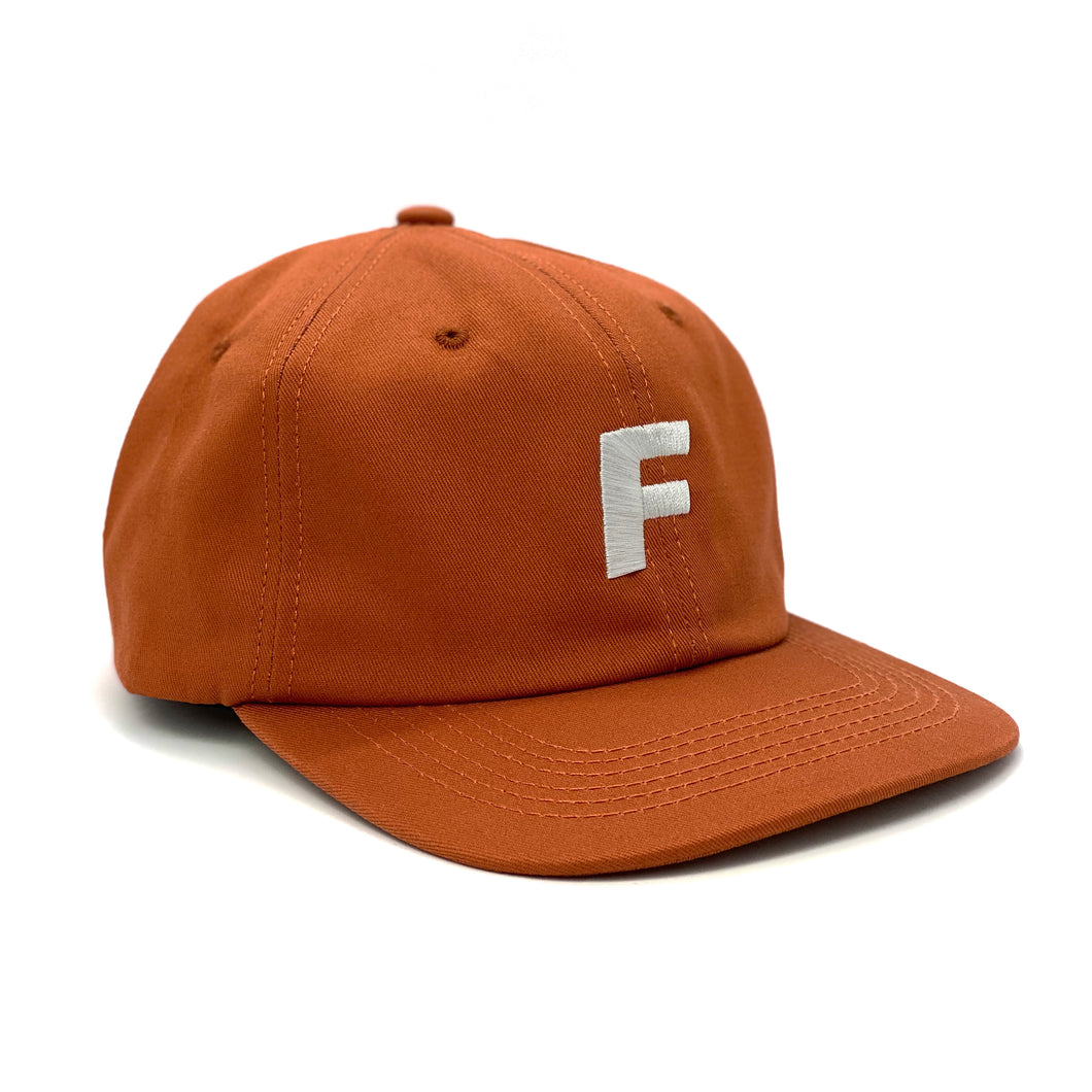 Orange flat peak cap